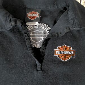 Harley Davidson Short Sleeve Polo Shirt Embroidered Indiana Women Sz M Fitted
